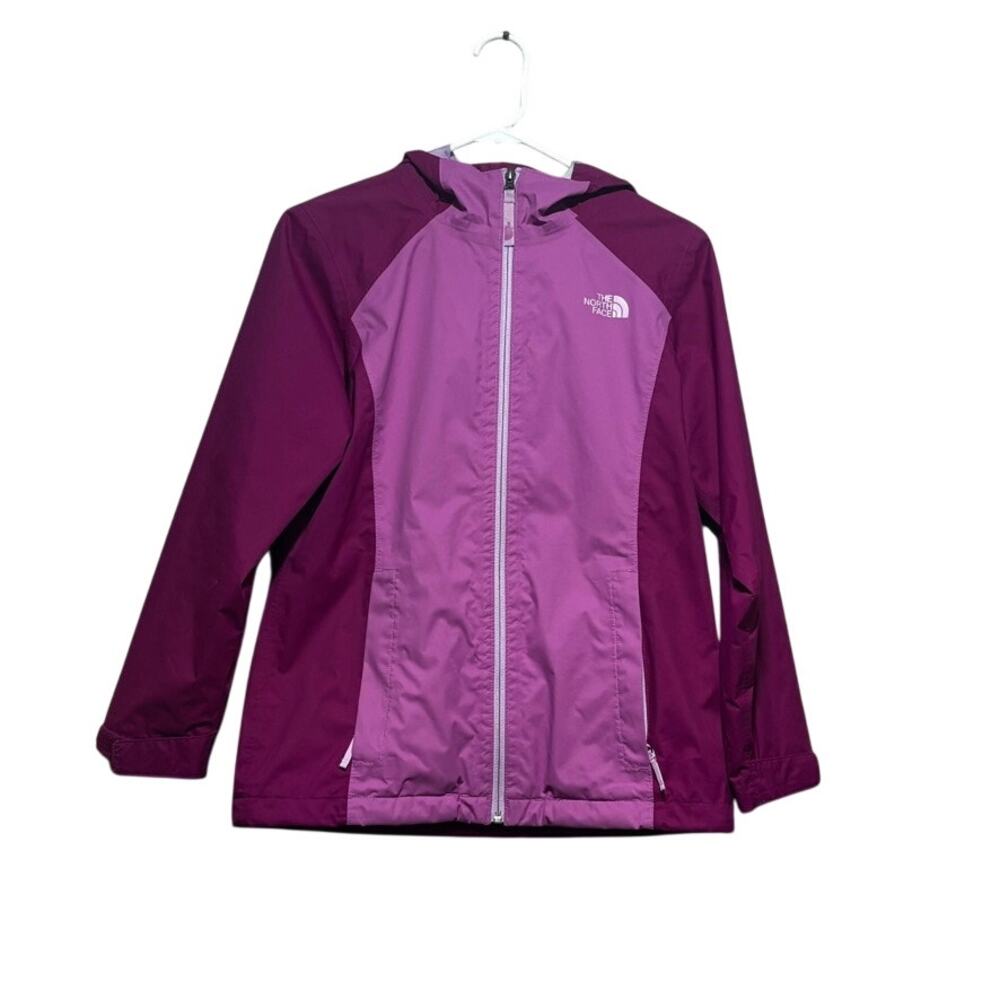 The North Face Girls DryVent Waterproof Rain Jacket Large L 14 16 Purple Pink
